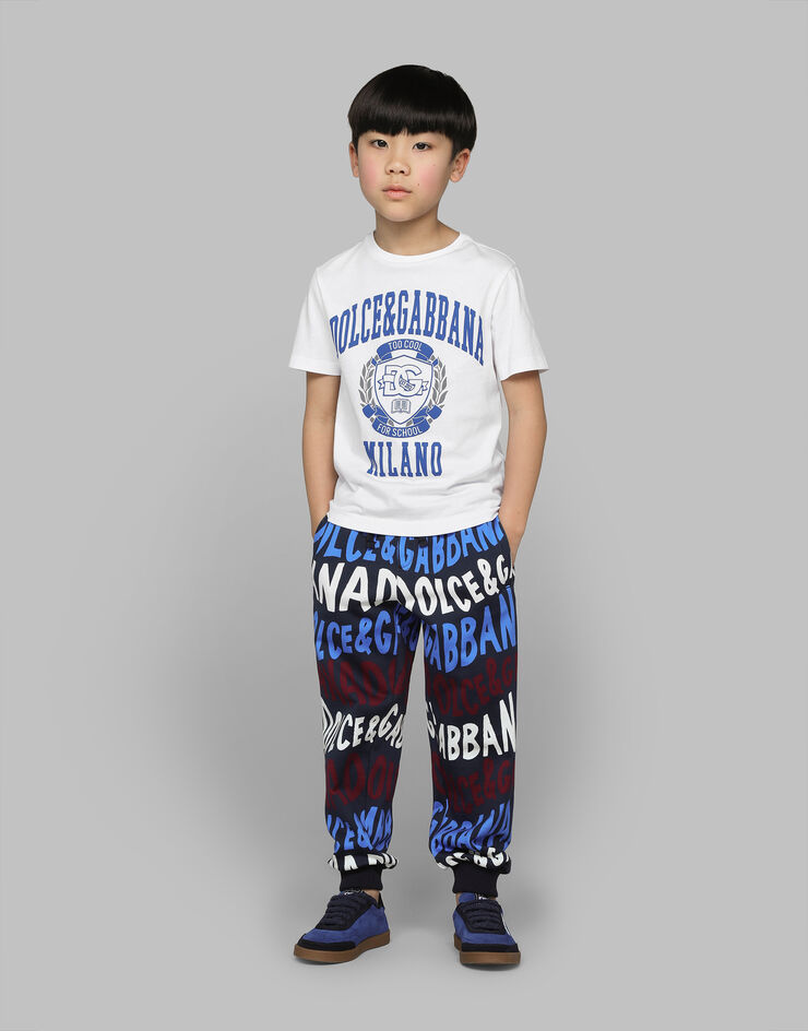 Dolce & Gabbana Jersey jogging pants with Dolce&Gabbana logo Blue L4JPFEHS7OX