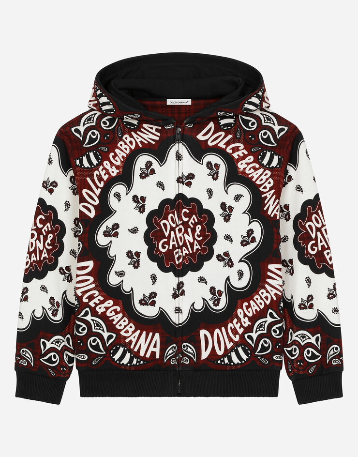 Dolce & Gabbana Jersey hoodie with bandanna print Print L4JWJTII7CX