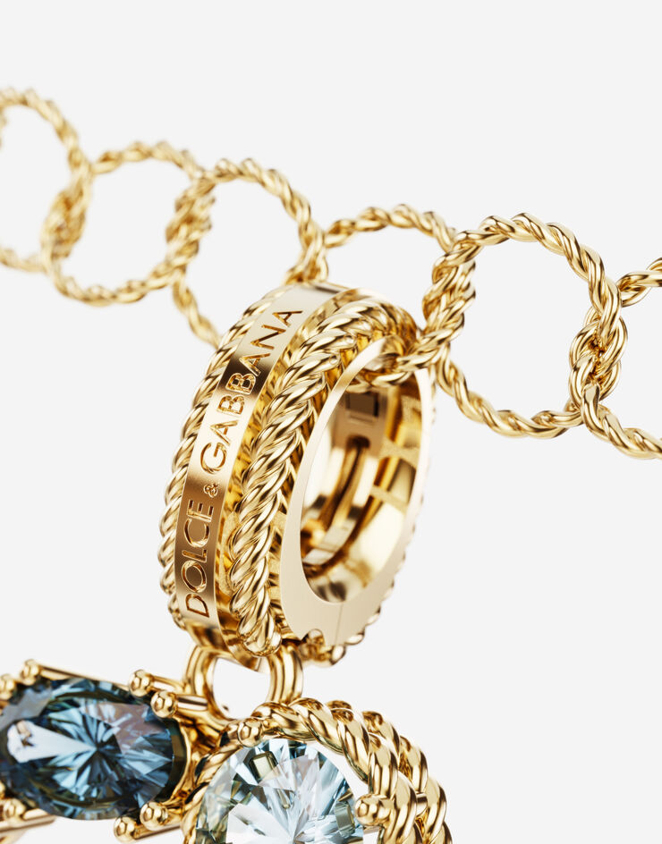 Dolce & Gabbana حِلية حرف Q بألوان الطيف من ذهب أصفر عيار 18 قيراط مع أحجار كريمة متعددة الألوان ذهبي WANR1GWMIXQ