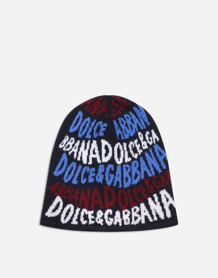 Dolce & Gabbana Mütze aus Jacquardstrick mit Dolce&Gabbana-Logo Mehrfarbig LBKH93JCVV3