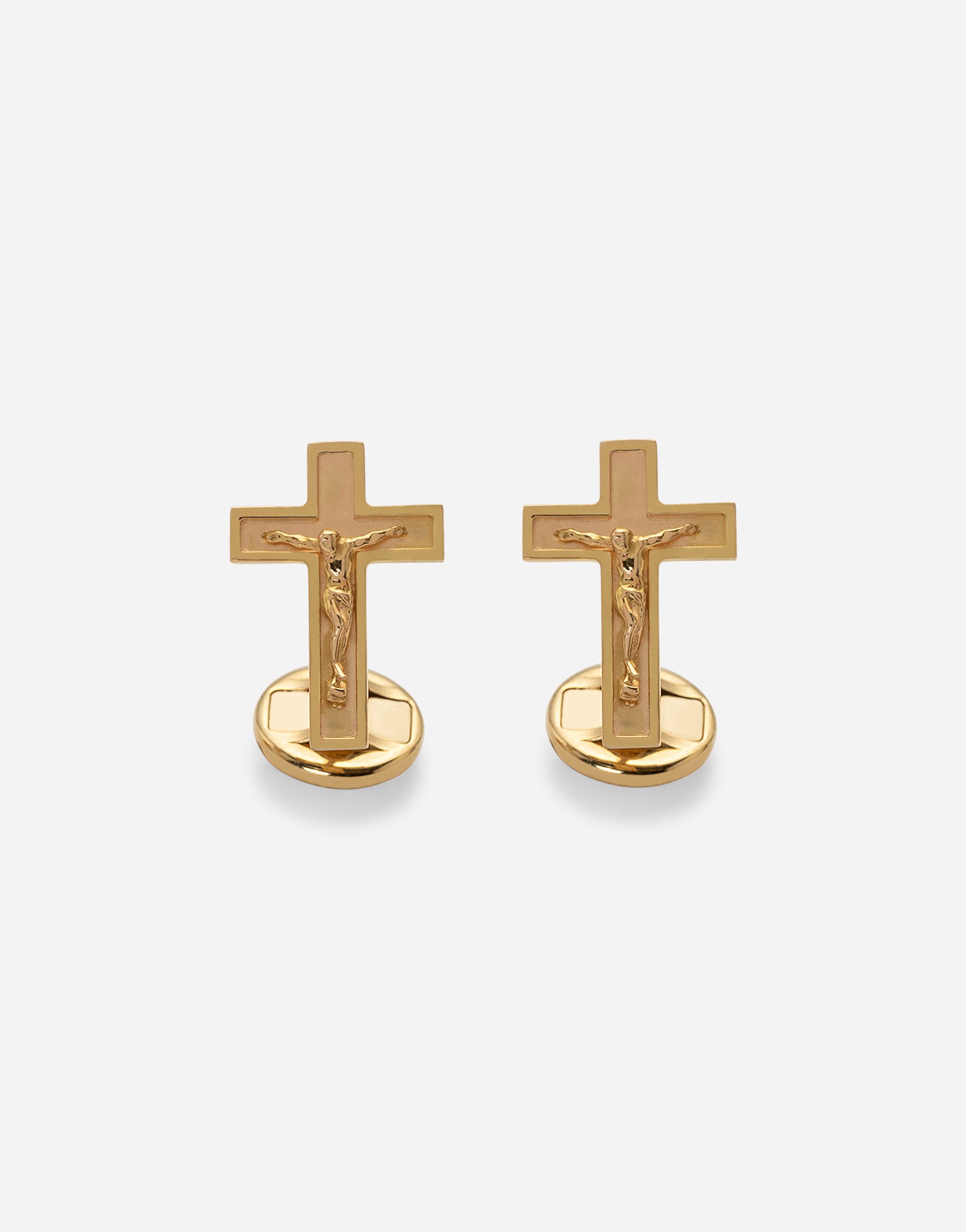 ${brand} Sicily yellow gold cufflinks featuring a cross ${colorDescription} ${masterID}