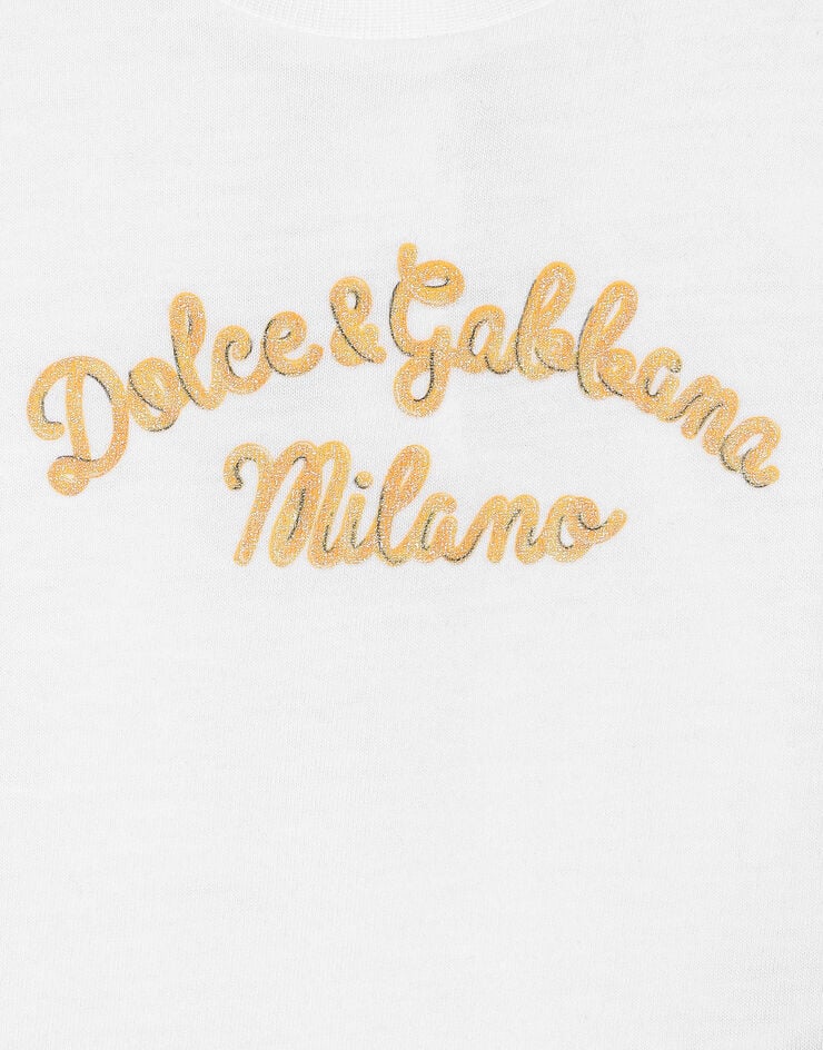 Dolce & Gabbana Jersey bodysuit with Dolce&Gabbana logo White L2JO2KG7NUG