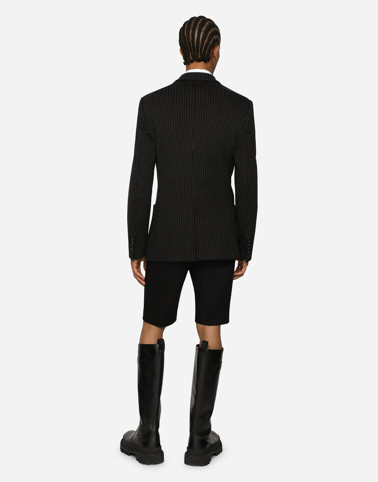 Dolce & Gabbana Stretch cotton shorts with DG patch Black GWRREZGG869