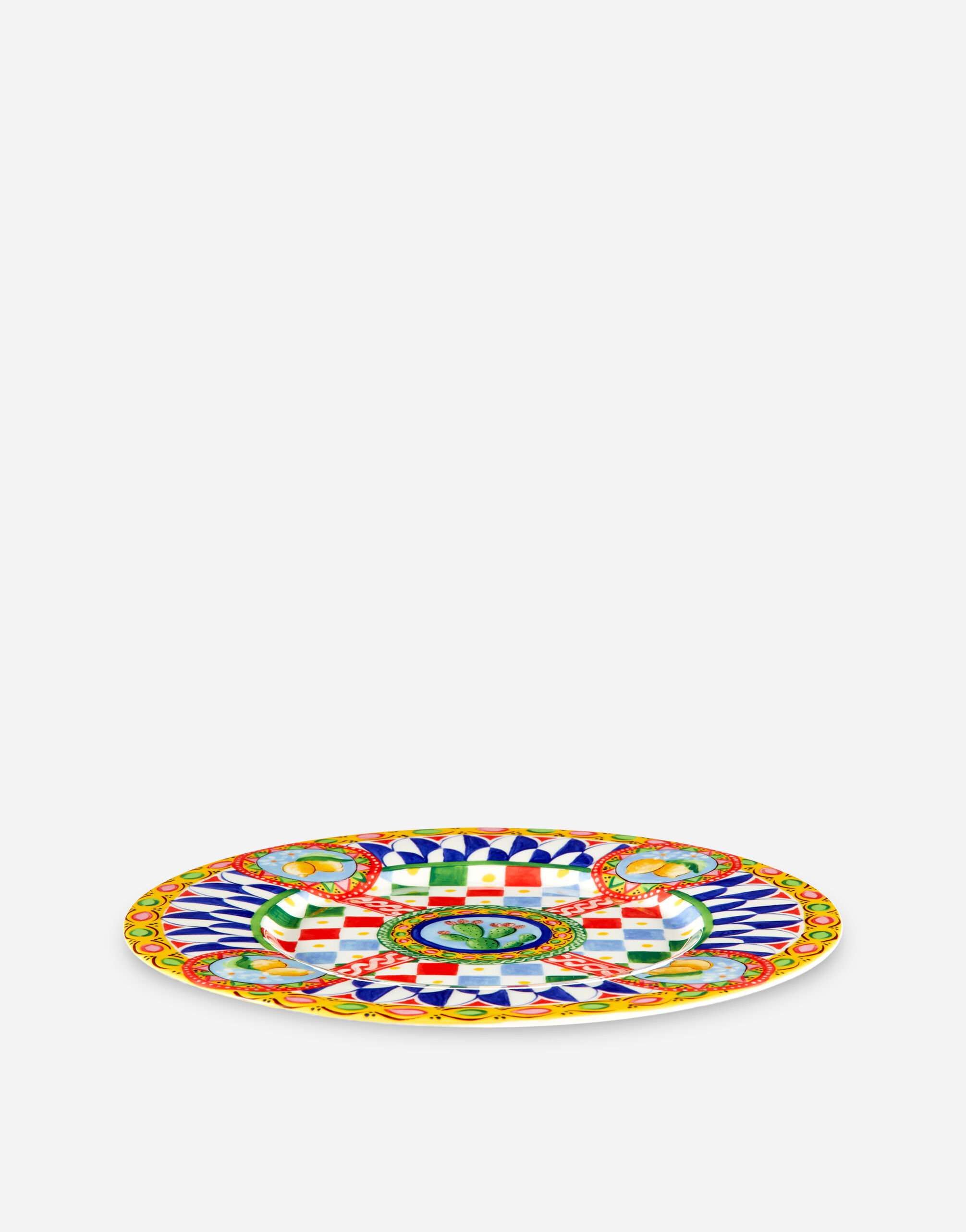 Set 2 Dinner Plates in Fine Porcelain in Multicolor 