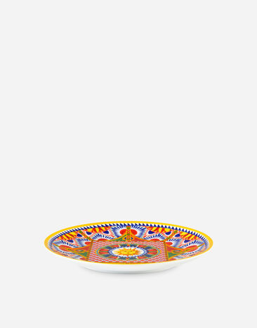 Dolce & Gabbana Set 2 Assiettes Plates en Porcelaine Multicolore TC0S04TCA21