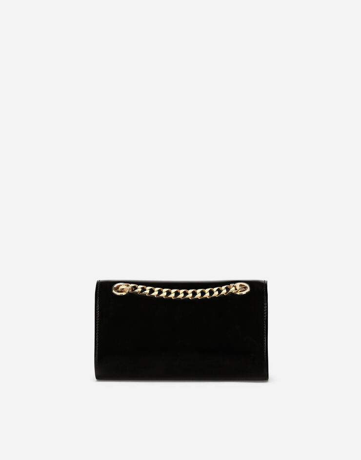 Dolce & Gabbana حقيبة هاتف 3.5 من جلد عجل مصقول أسود BI3152A1037