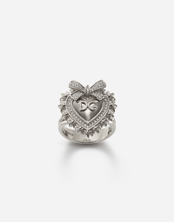 Dolce & Gabbana Devotion ring in white gold with diamonds WEISSGOLD WRLD1GWDWWH