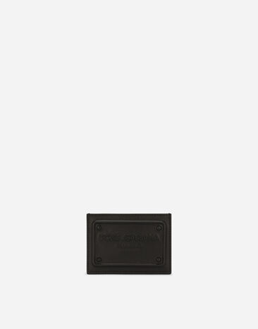 Dolce & Gabbana Calfskin card holder with raised logo Black BP3259AG182