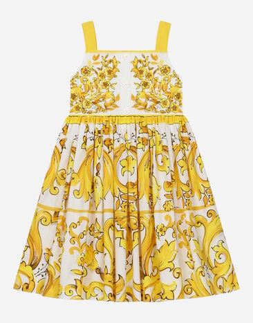 Dolce & Gabbana Poplin dress with yellow majolica print Print L53DW3FI5JY