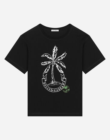 Dolce & Gabbana Printed jersey T-shirt Black EP0097AQ970