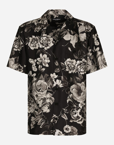 Dolce & Gabbana Camisa Hawaii de seda con estampado de flores Imprima G5JH9TIS1VS