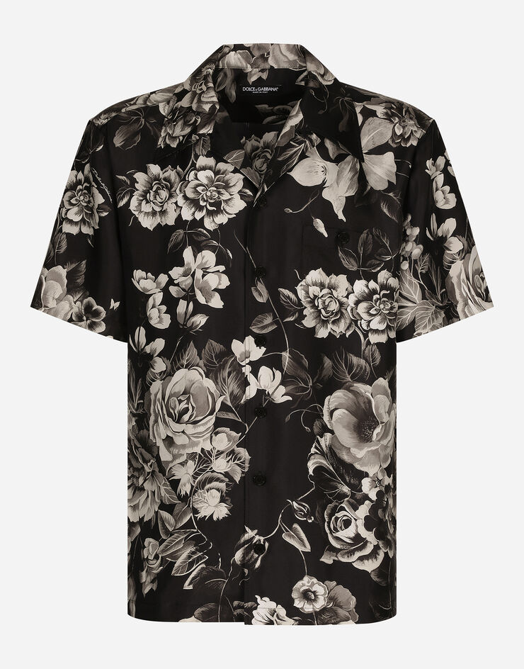 Dolce & Gabbana 플로럴 프린트 실크 하와이안 셔츠 인쇄 G5JH9TIS1VS