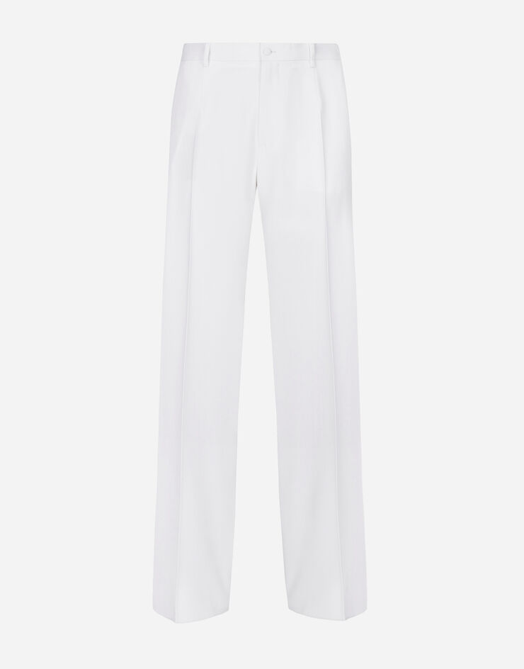 Dolce & Gabbana Pantalon couture en laine Blanc GP01PTFU27J