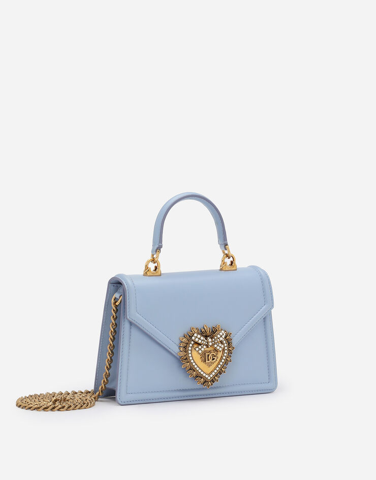 Dolce & Gabbana Sac à anse supérieure Devotion petit format Bleu Clair BB6711AV893