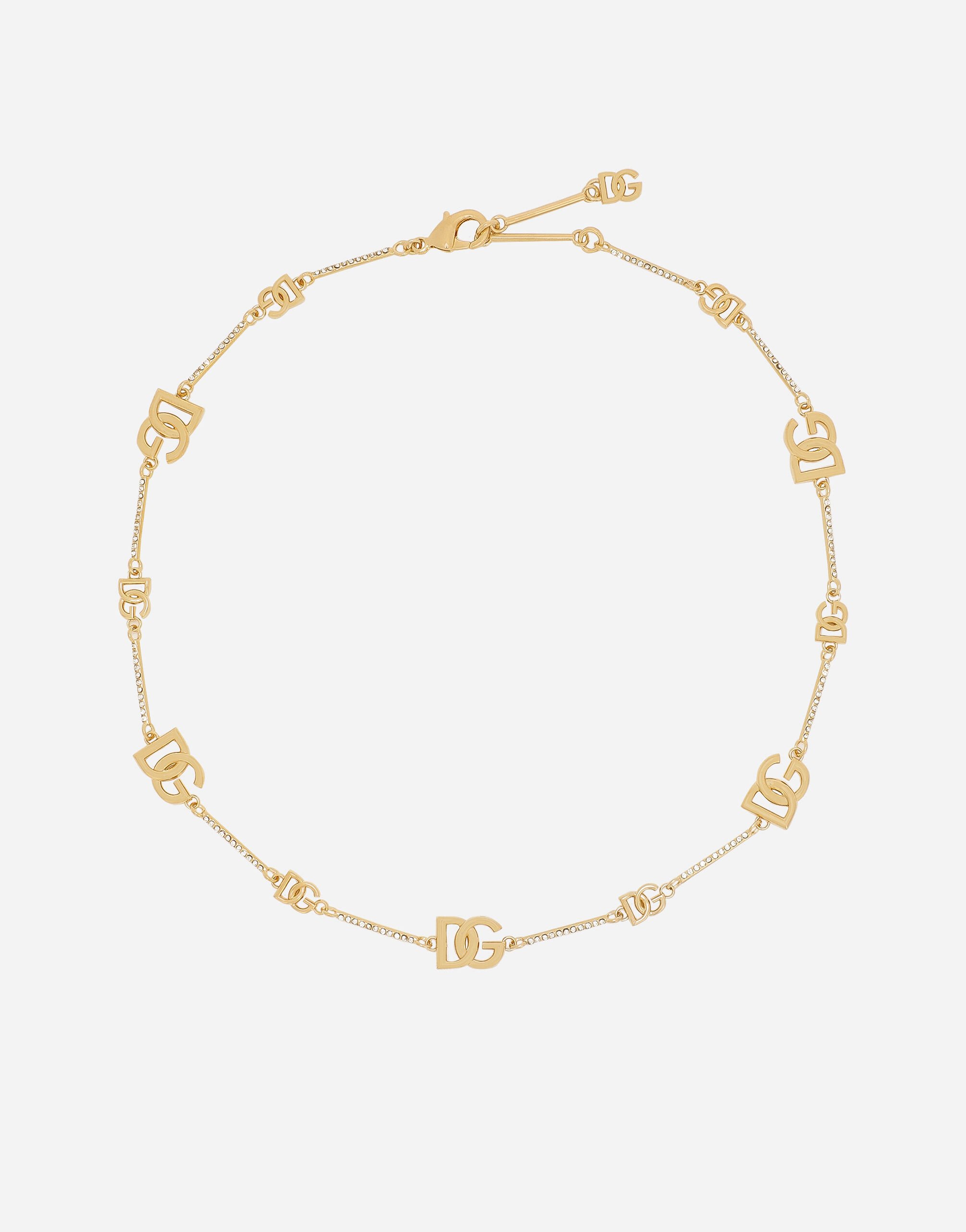Dolce & Gabbana Short necklace with DG multi-logos Gold WEQ6C2W1111