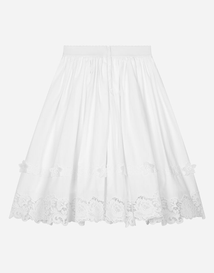Dolce & Gabbana Poplin and macramé lace skirt White L55I26FU5GK