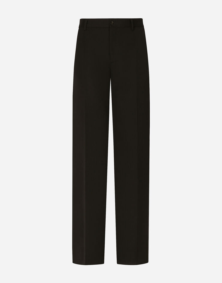 Dolce&Gabbana Pantalón de pernera recta en lana Negro GYZMHTFU21E