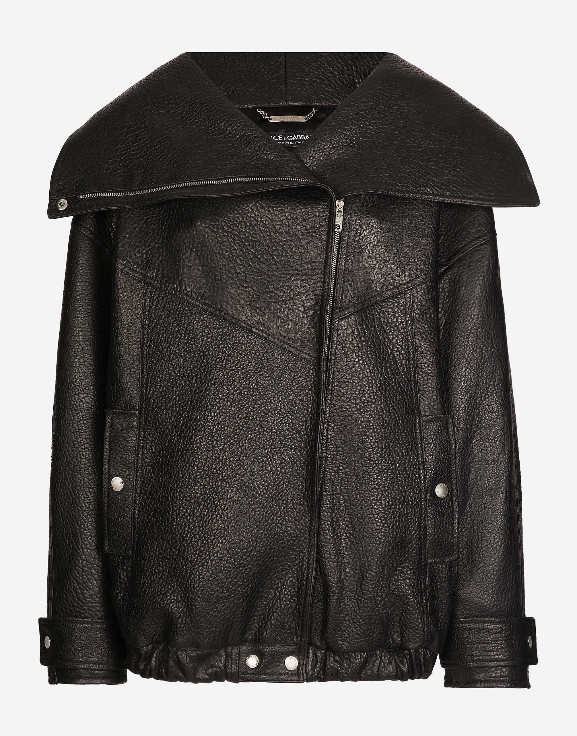 ${brand} Oversize vegetable-tanned lambskin biker jacket ${colorDescription} ${masterID}