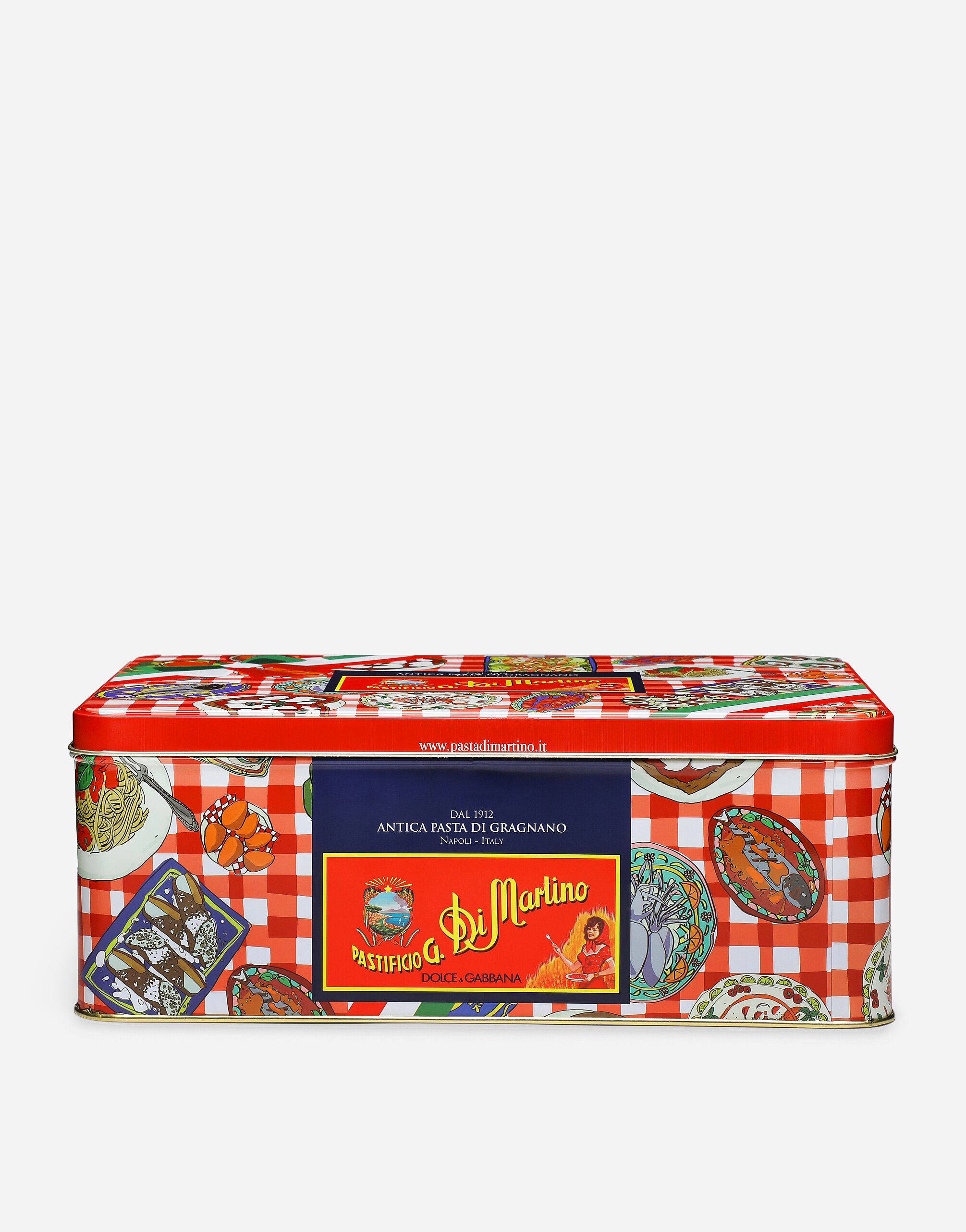 Dolce & Gabbana صندوق هدايا مكون من 5 أنواع من المعكرونة وطماطم كوربارينو ومفارش Dolce&Gabbana الأمريكية أحمر PS1000RES10