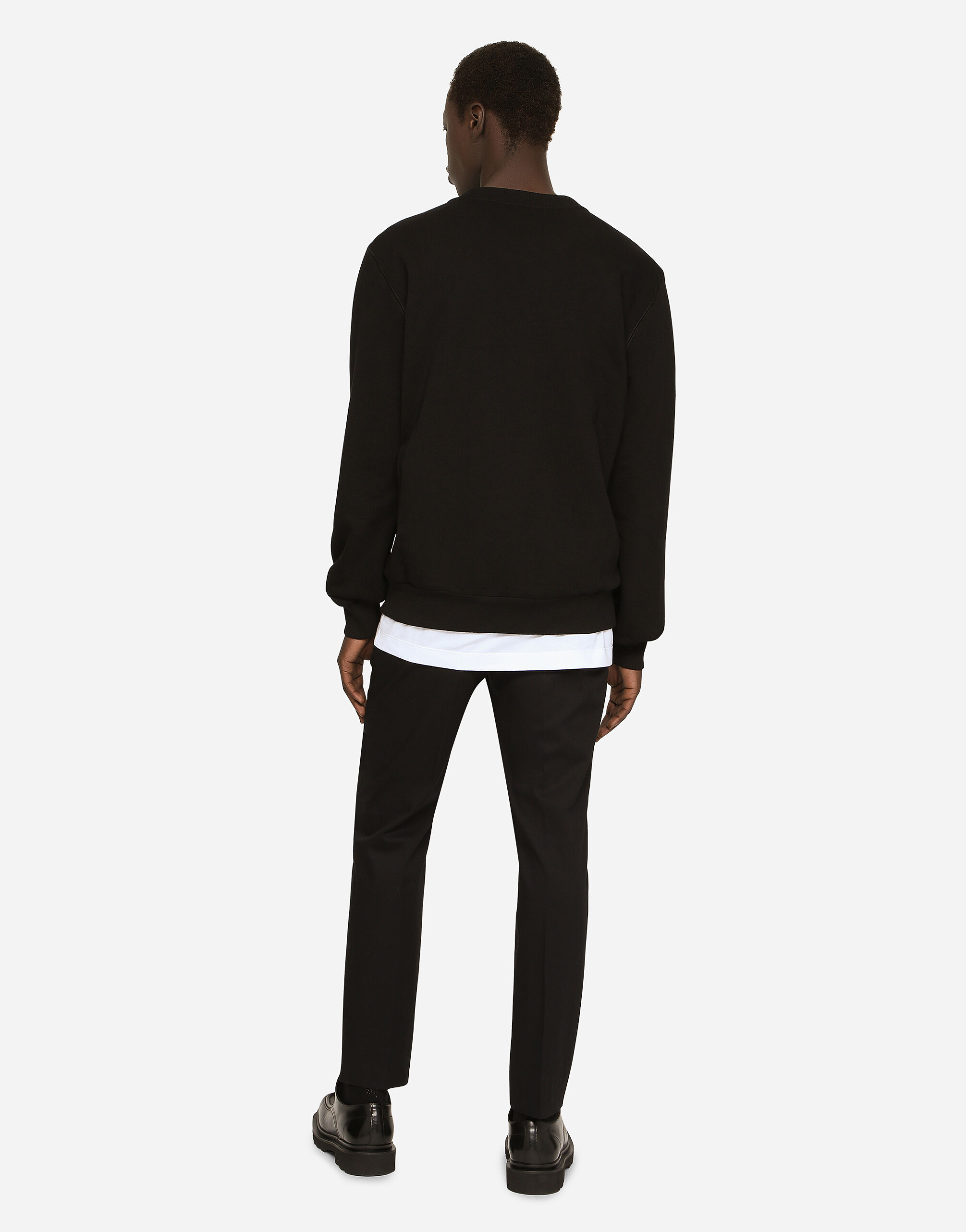 Dolce & Gabbana Jersey sweatshirt with DG embroidery male Black