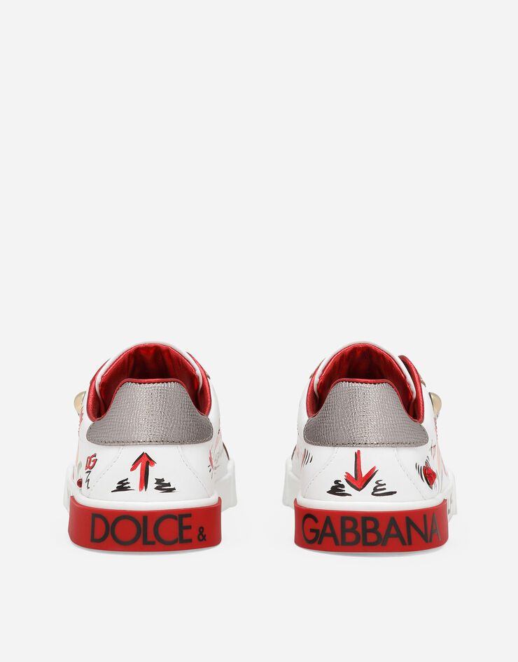 Dolce & Gabbana Sneaker bassa Portofino light in pelle di vitello stampato Multicolore D11278AB315