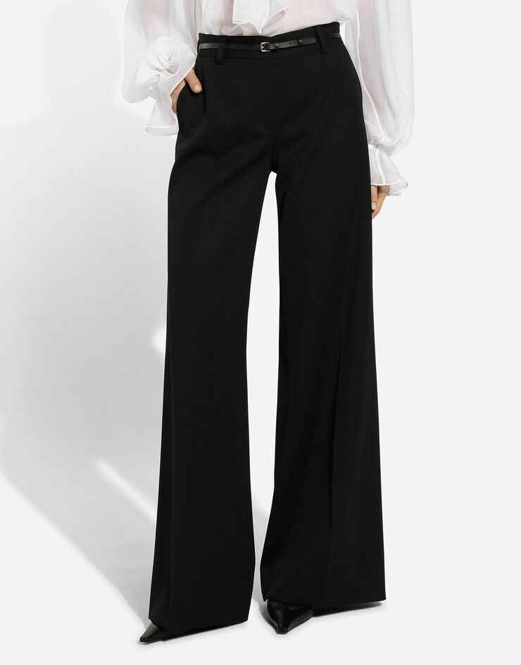 Dolce & Gabbana Flared wool gabardine pants Black FTC31TFU28J