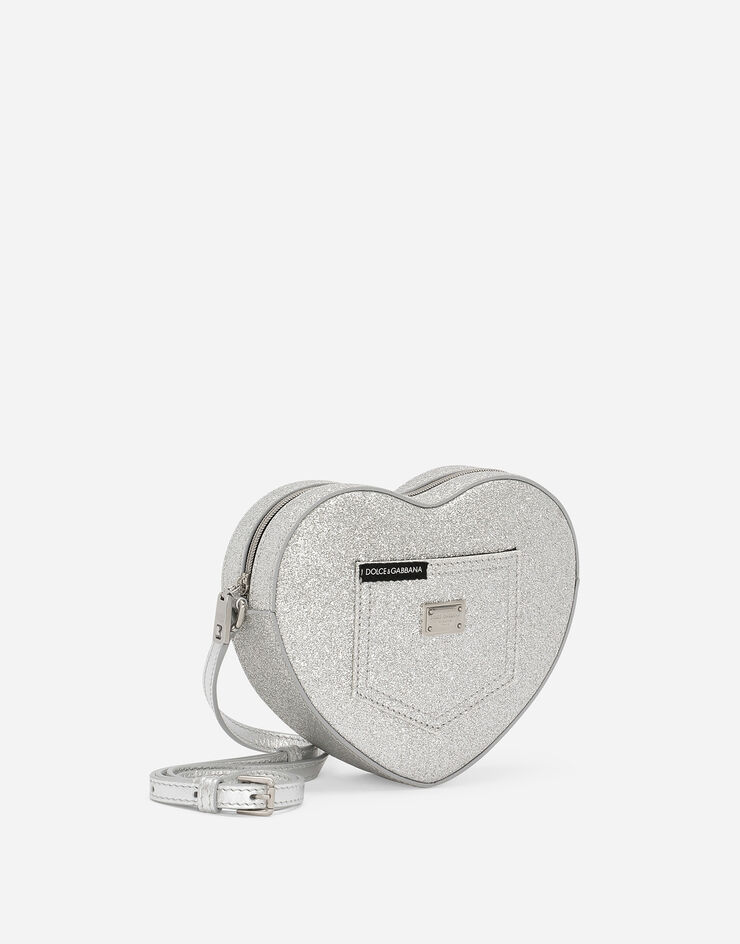 Dolce & Gabbana Glittery fabric DG Girlie Heart bag Silver EB0248AA745