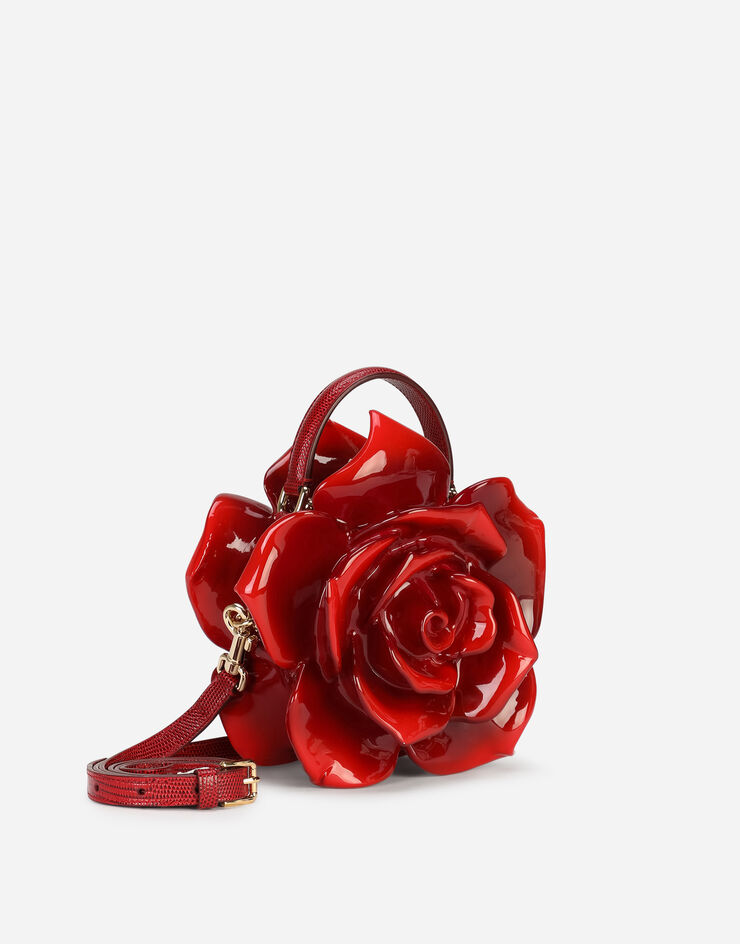 Rose Dolce Box bag in painted resin in Red | Dolce&Gabbana®