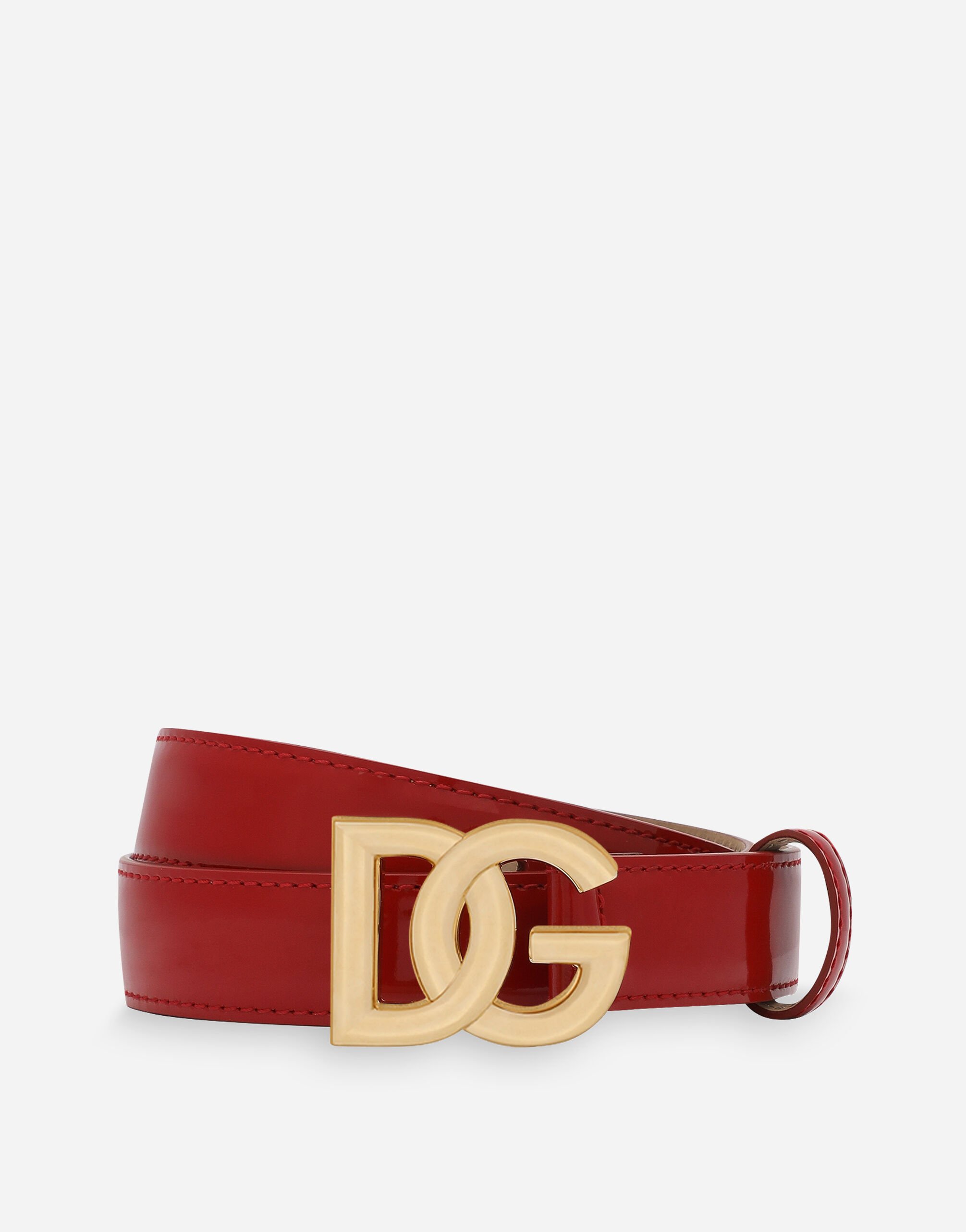${brand} Polished calfskin belt with DG logo ${colorDescription} ${masterID}