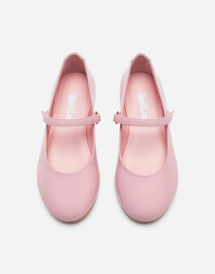 Dolce amp; Gabbana Kids logo-print ballerina shoes - Pink