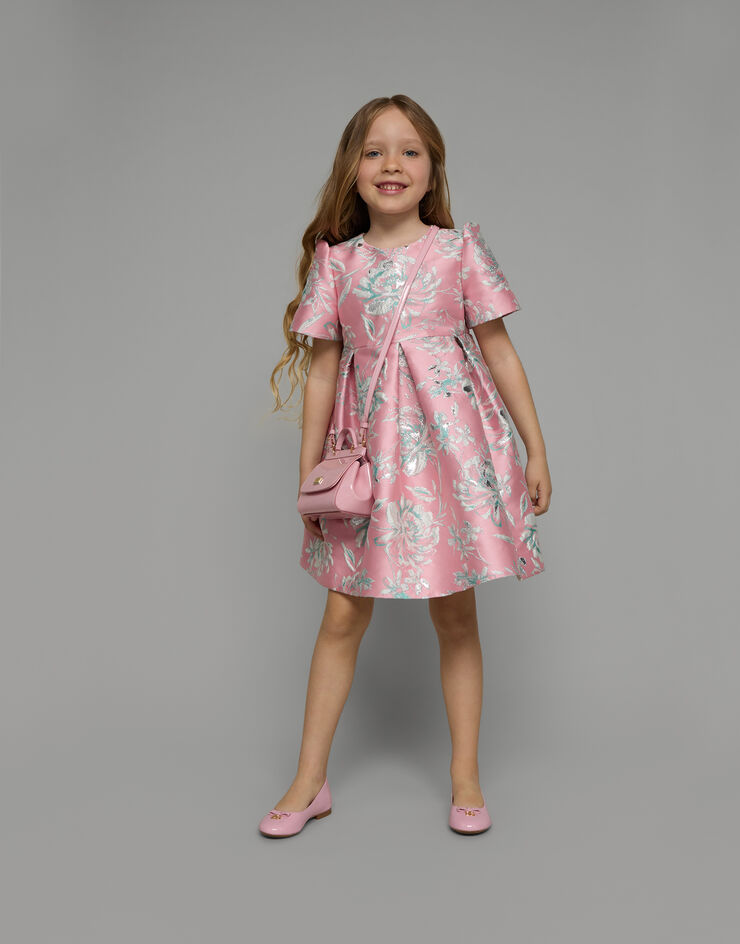 DolceGabbanaSpa Платье из клоке, с коротким рукавом и цветочным узором разноцветный L53DP9FJM8X