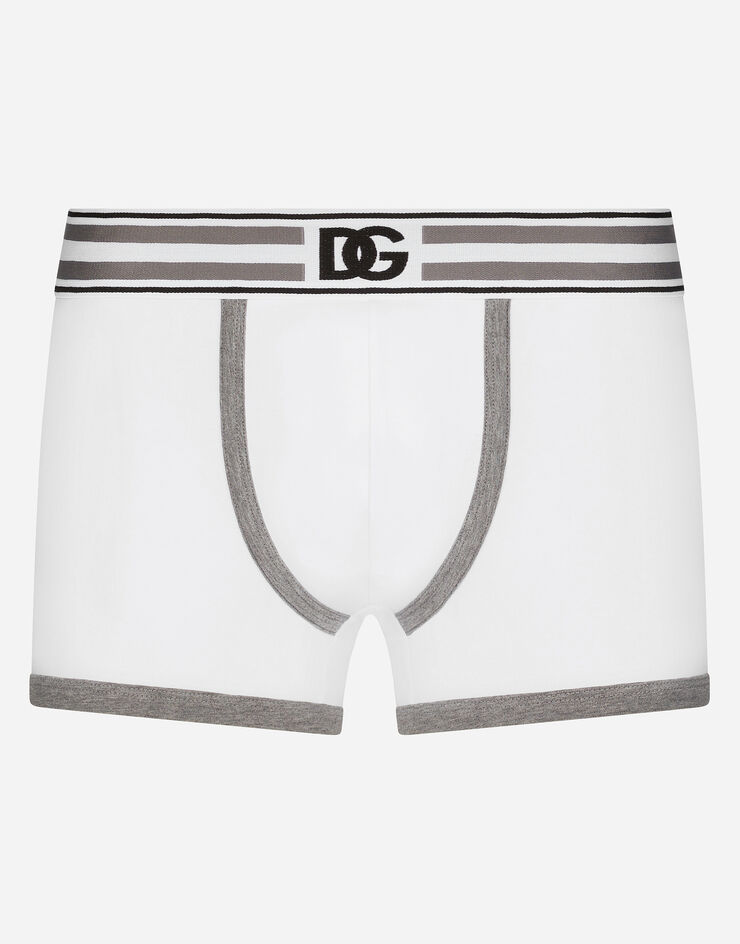 Regular-fit two-way stretch jersey boxers with DG logo in Grey for Men