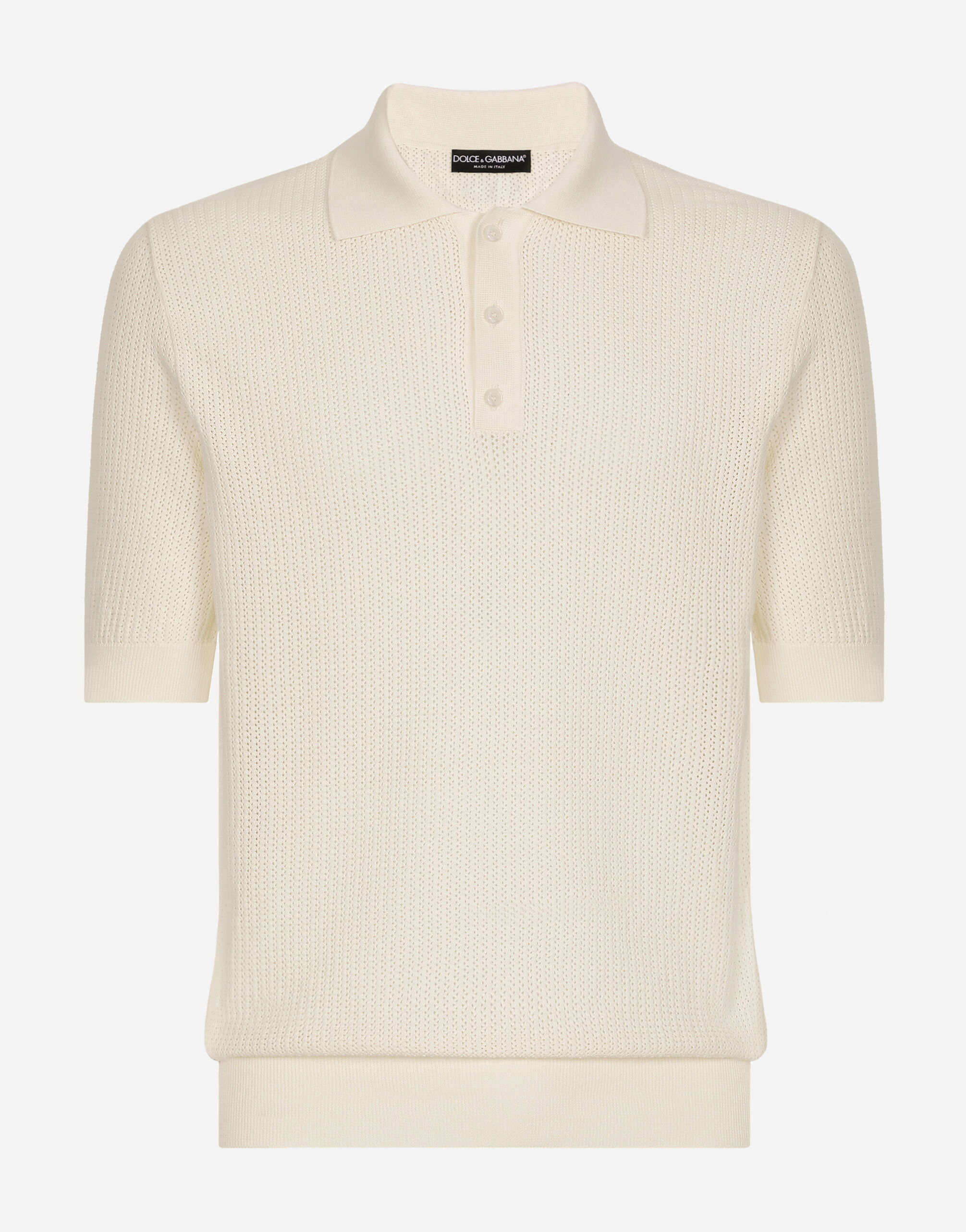 Dolce & Gabbana Cotton polo shirt with logo label White VG4444VP287