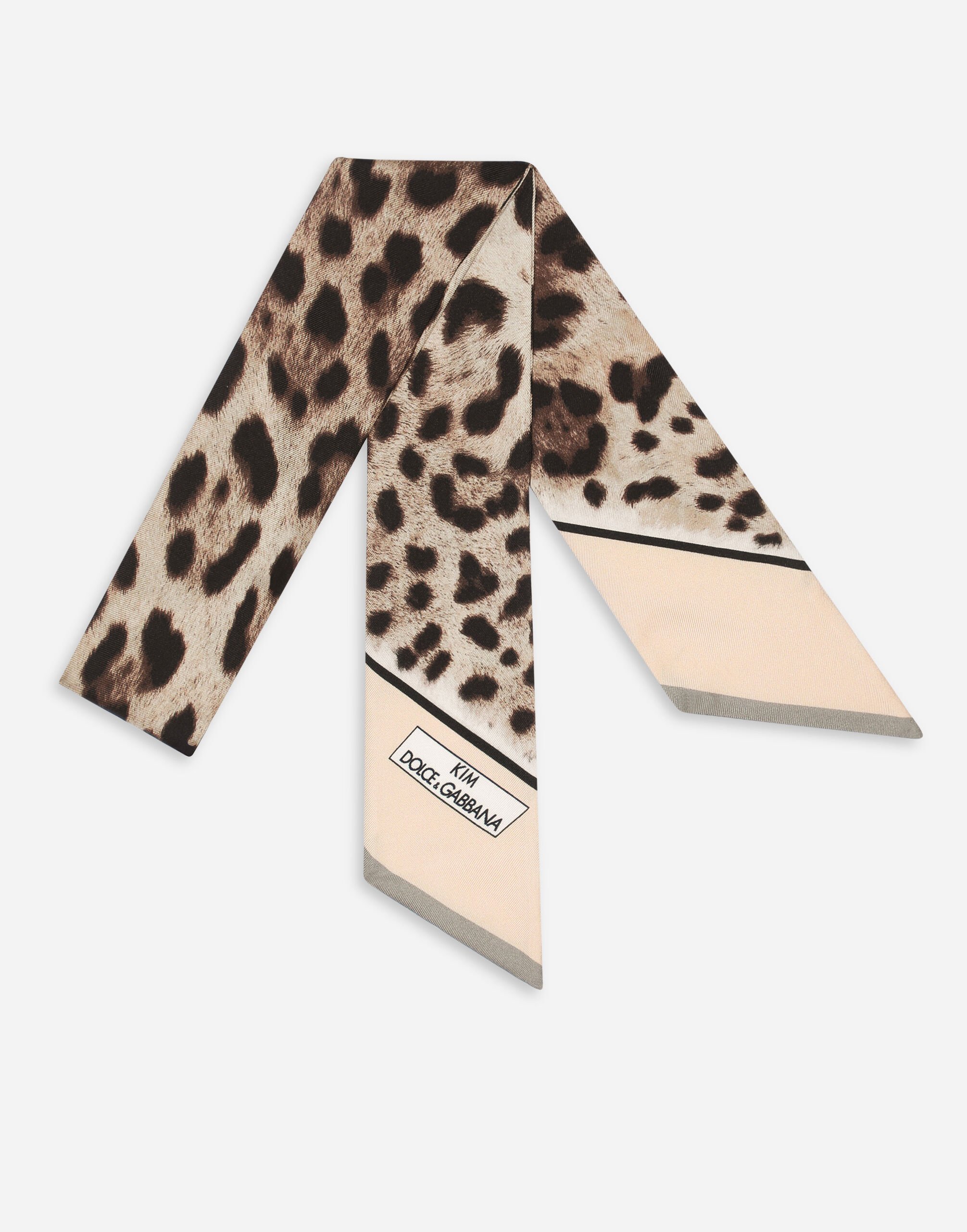 ${brand} KIM DOLCE&GABBANA Leopard-print twill headscarf ${colorDescription} ${masterID}