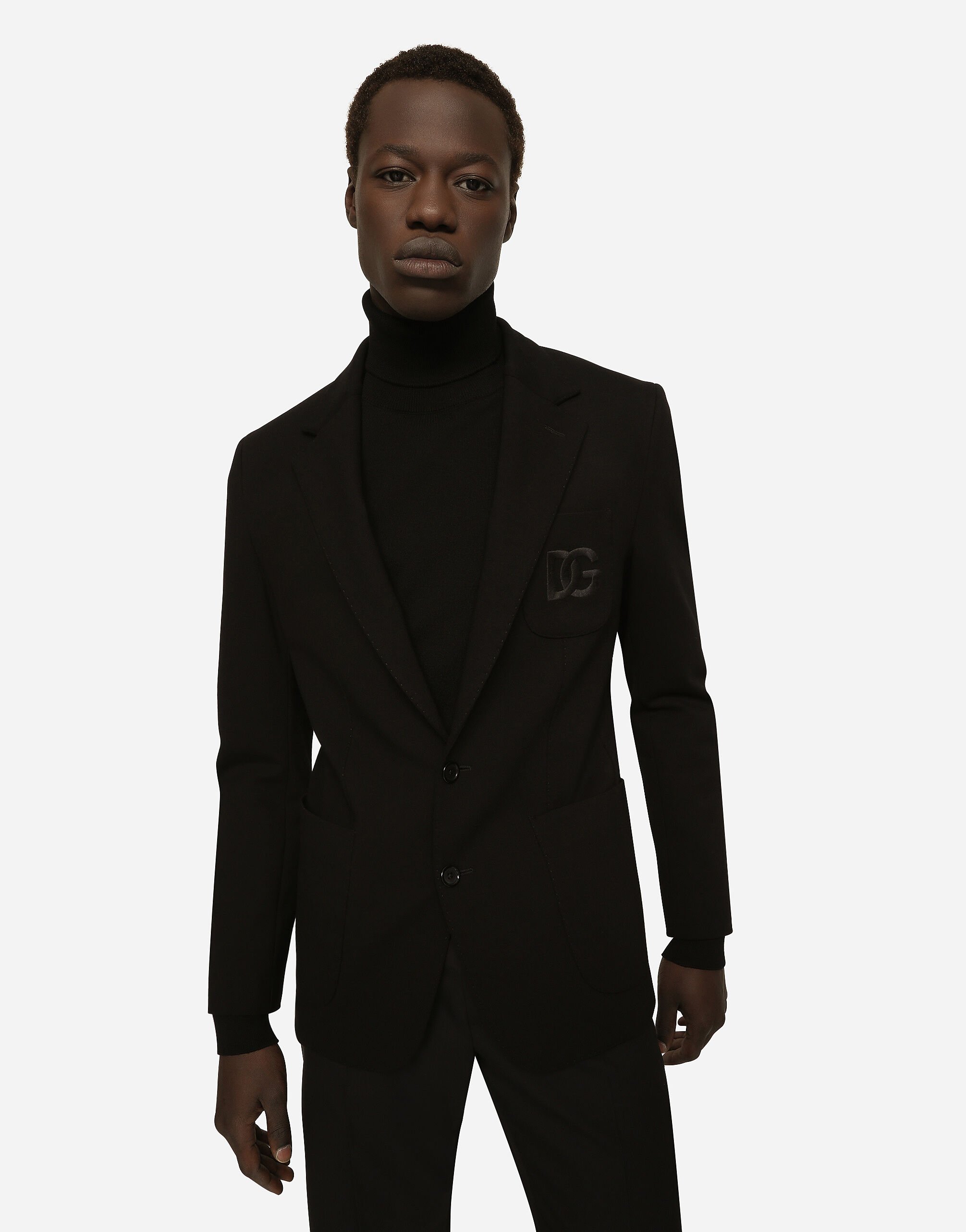 Dolce & Gabbana Stretch jersey Portofino jacket male Black