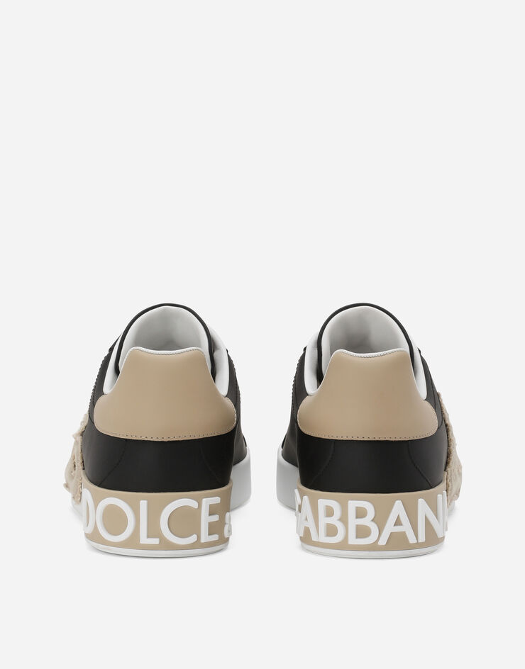 Dolce & Gabbana 카프스킨 포르토피노 스니커즈 블랙 CS1772AT390