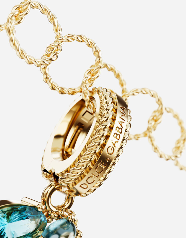 Dolce & Gabbana دلاية قوس قزح من الذهب الأصفر عيار 18 قيراط بأحجار كريمة متعددة الألوان تمثل الرقم 8 ذهب أصفر WAPR1GWMIX8