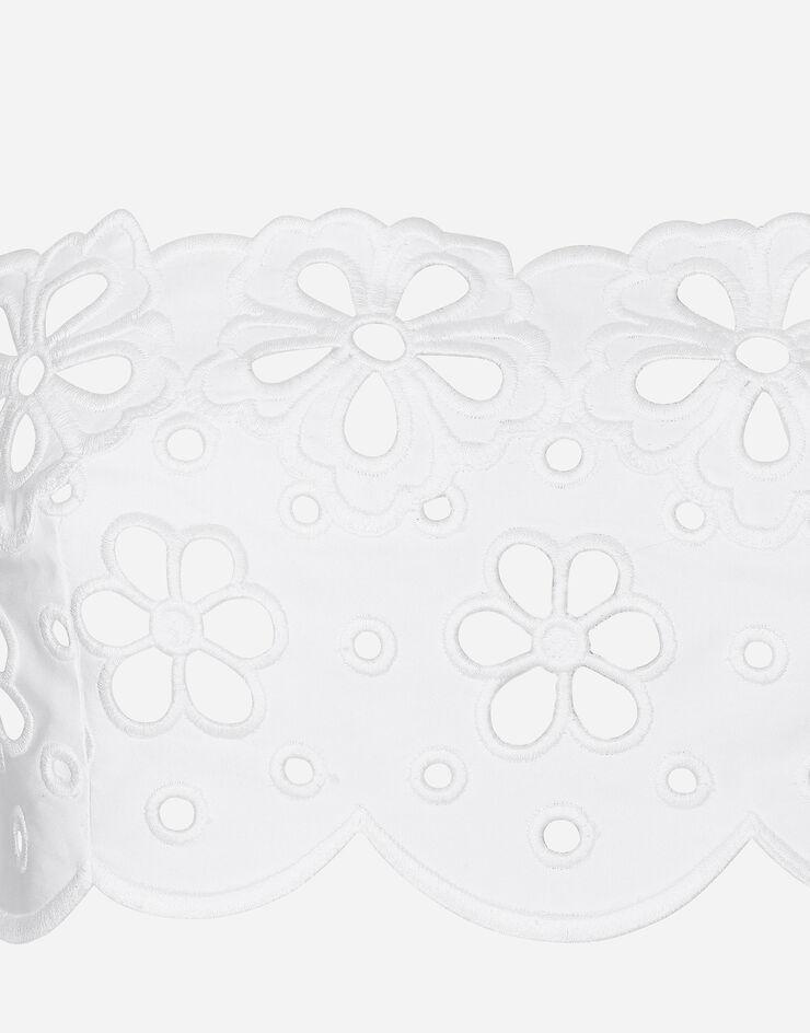 Dolce & Gabbana Top aus Baumwolle mit Cut-out-Stickerei Weiss F7AD1TGDCMT