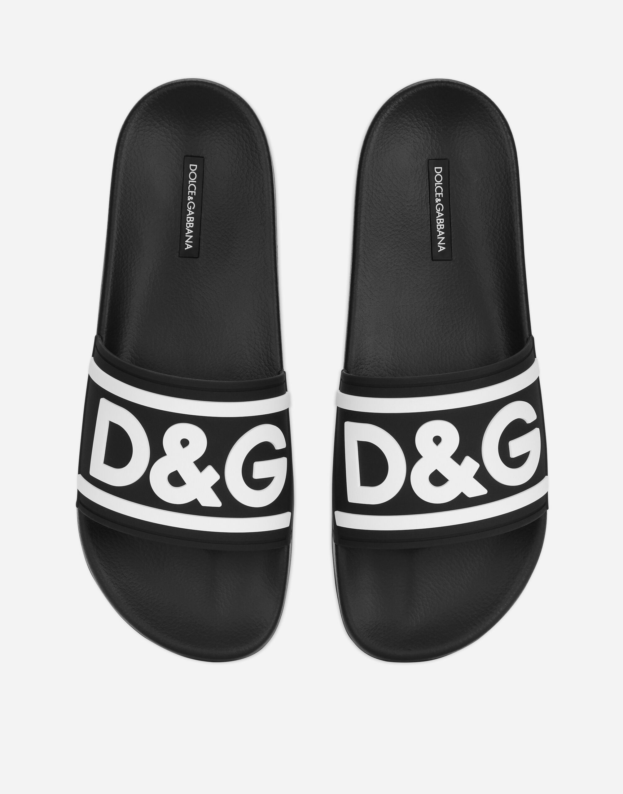 マルチカラーのメンズ Rubber beachwear sliders with DG logo