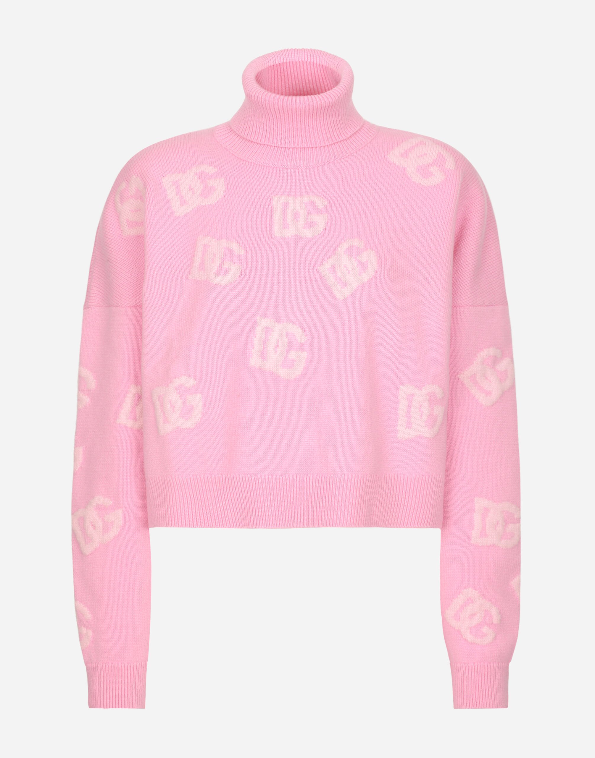 ${brand} Cropped wool sweater with DG logo inlay ${colorDescription} ${masterID}