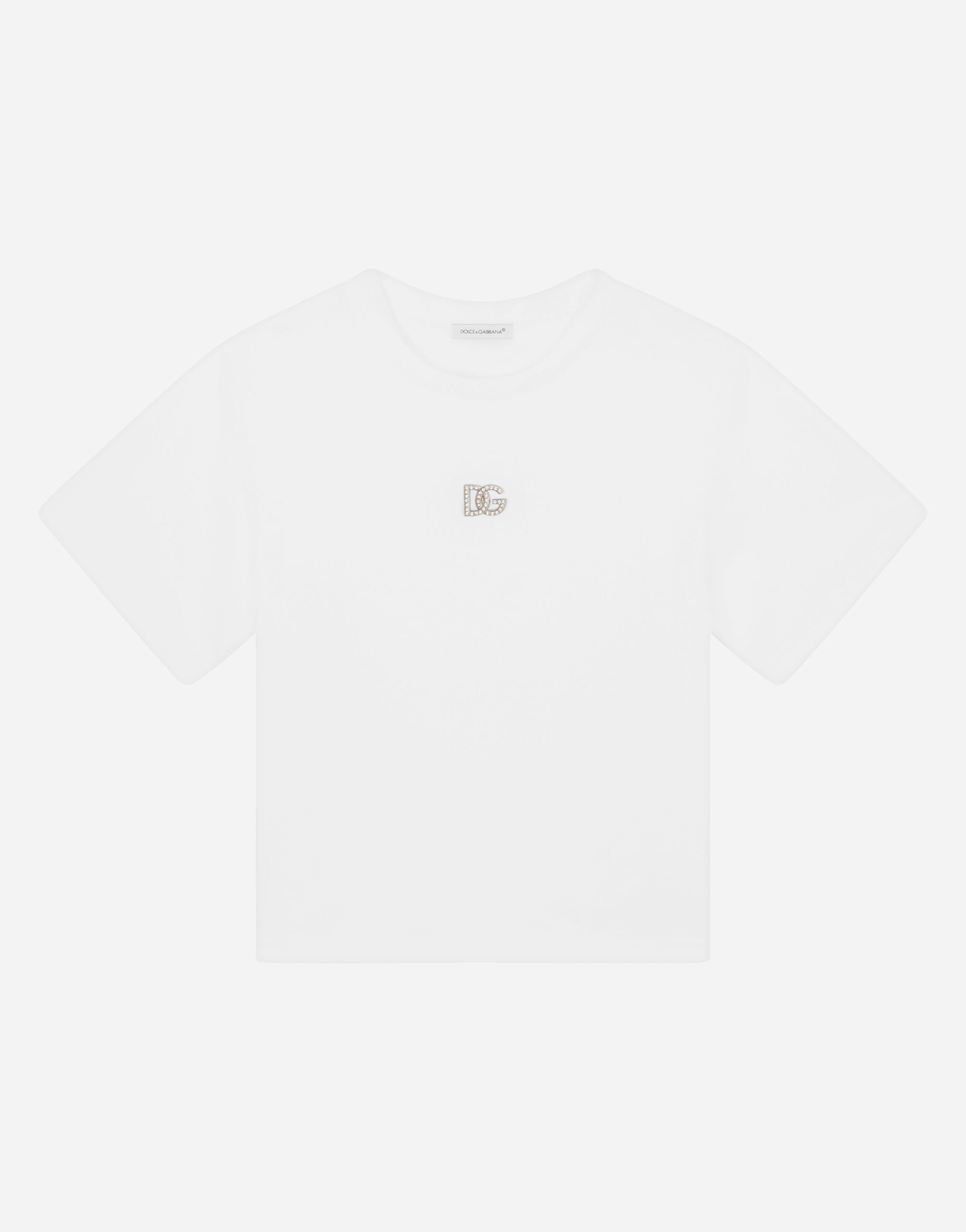 Dolce & Gabbana Jersey T-shirt with DG logo Multicolor L53DE7G7EY0