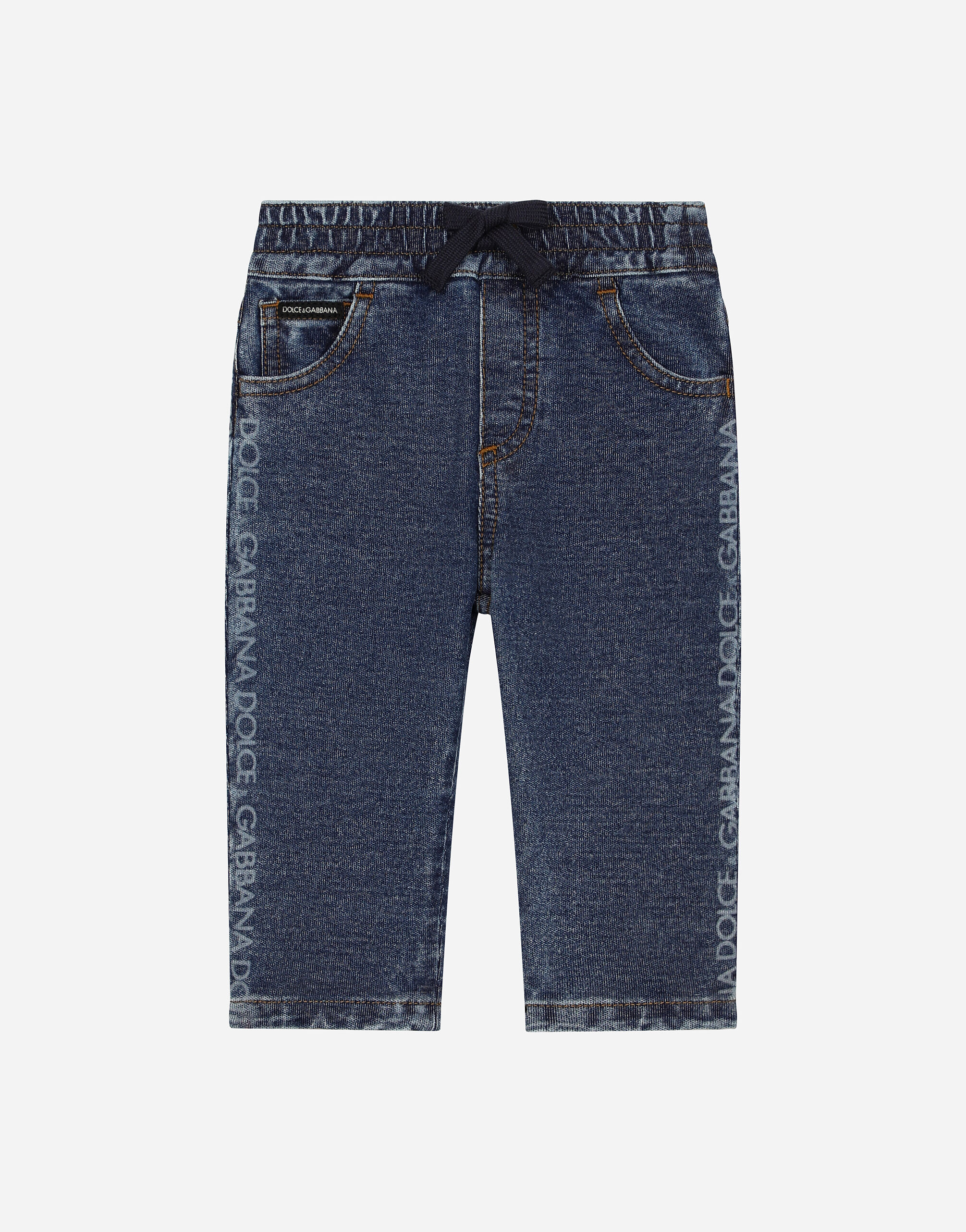 ${brand} Jean 5 poches en denim avec logo Dolce&Gabbana ${colorDescription} ${masterID}