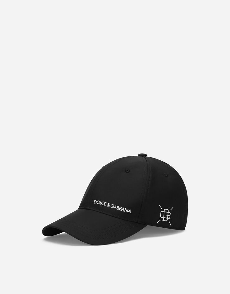 Dolce & Gabbana Gorra de béisbol de algodón con DG bordado Negro GH590ZFUM6X