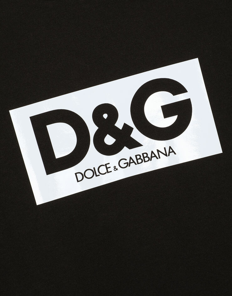 Cotton round-neck T-shirt with patch in Black for | Dolce&Gabbana® US