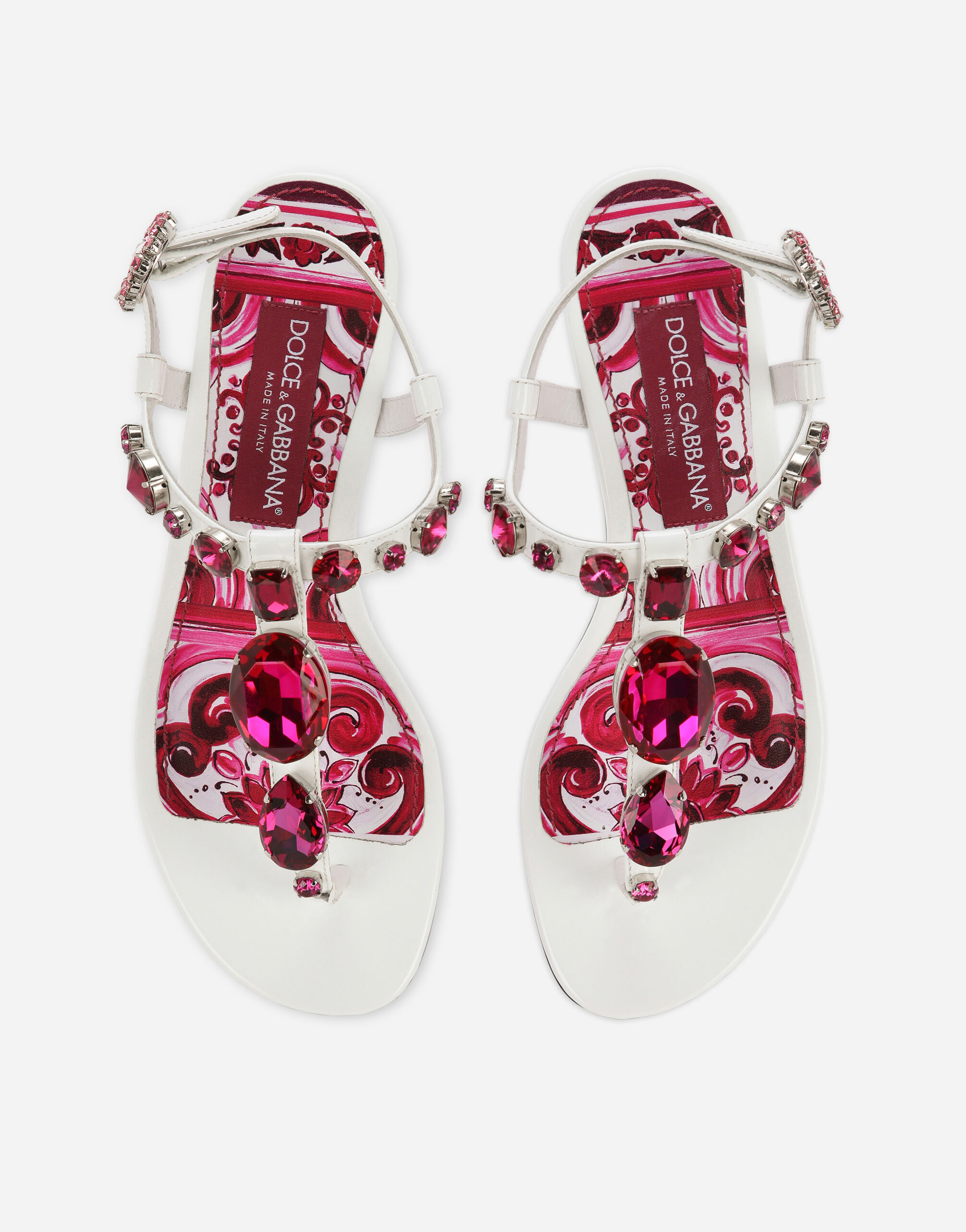 Patent leather thong sandals in Multicolor for Women | Dolce&Gabbana®