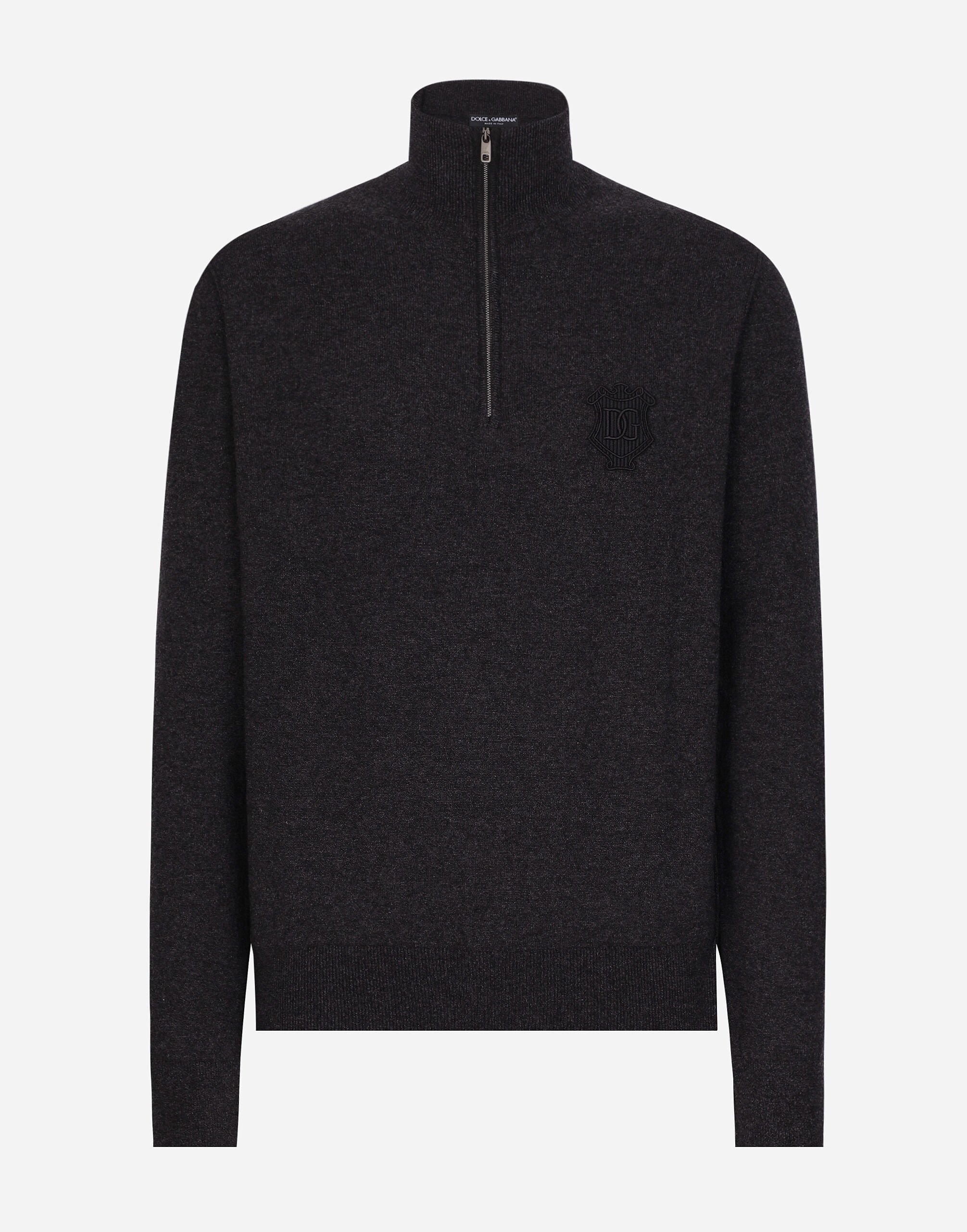 ${brand} Zip-up cashmere turtle-neck sweater ${colorDescription} ${masterID}