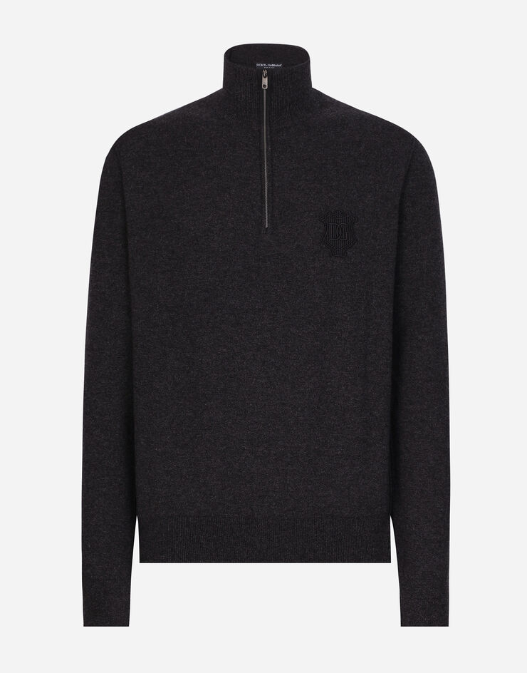 Dolce & Gabbana Zip-up cashmere turtle-neck sweater Grey GXW06ZJAWXS