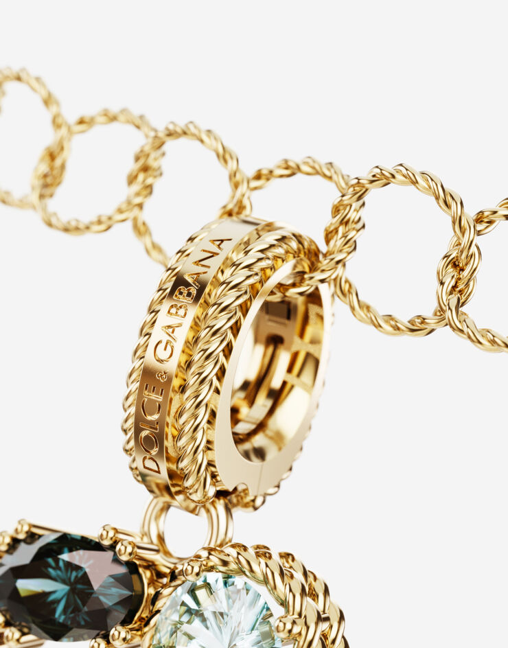 Dolce & Gabbana حِلية حرف G بألوان الطيف من ذهب أصفر عيار 18 قيراط بأحجار كريمة متعددة الألوان ذهبي WANR1GWMIXG