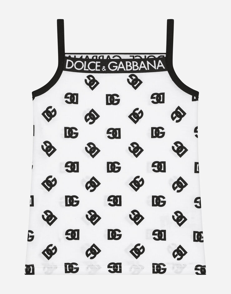 Dolce & Gabbana Jersey tank top with DG logo print female Multicolor