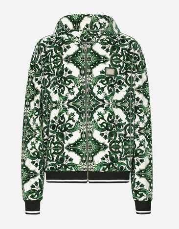 ${brand} Zip-up hoodie with majolica print ${colorDescription} ${masterID}